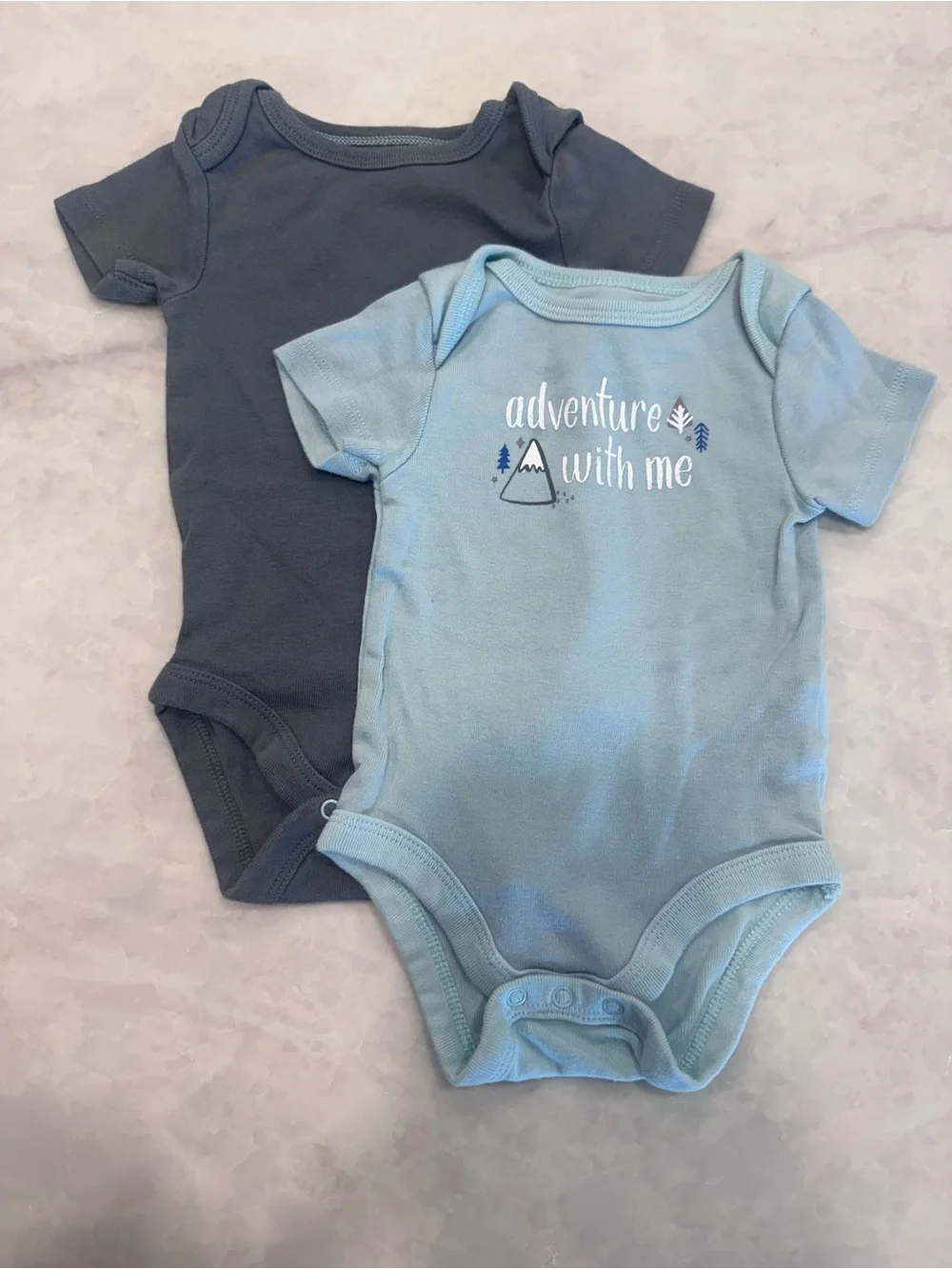 Cloud Island Baby Bodysuit Set - Light Blue & Charcoal